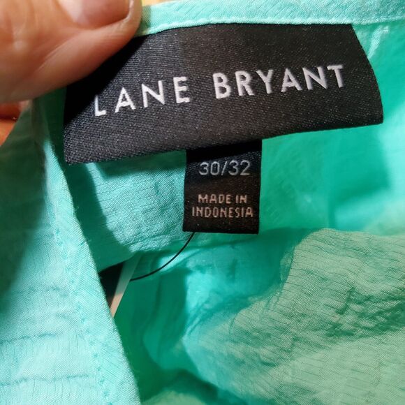 Lane Bryant Seafoam Off the Shoulder Blouse Sz 30/32 NWT - Picture 7 of 12